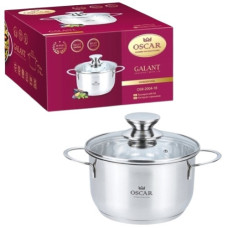 каструля Oscar Galant нержав. зі скляною кришкою 18см.  OSR-2004-18