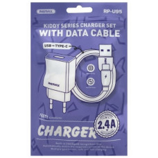 зарядний пристрій Remax Kiddy Series 2,4A RP-Charger Set + кабель Type-C  U95