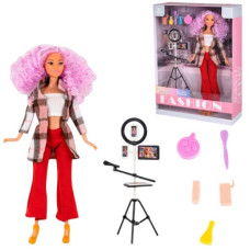 лялька шарнірна 30см., кільцева лампа для селфі, мікрофон, в кор. 22х33х6см. ST9958-18  (24)