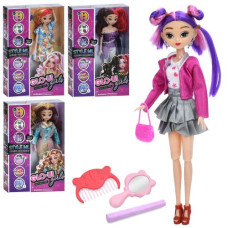 лялька 28см. шарнірна, крейда, аксесуари, в кор. 20х30х4,5см.  DXF2687-88-89-90  (48)