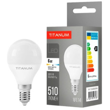 лампочка світлодіодна (LED-лампа) Titanum G45 6W E14 4100K 220V  TLG4506144