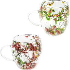 чашка з подвійним дном 250мл. з квітами  250ML-A/118167  (1/100)