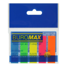 закладки Buromax пласт. з клейким шаром 45х12мм. 5кол.х25арк. неон асорті  ВМ.2302-98  (48/576)