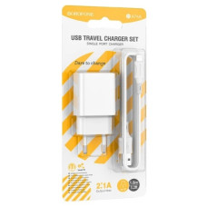 зарядний пристрій Borofone Aspirer на 1 USB + шнур Lightning  BA74A
