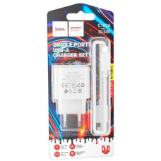 зарядний пристрій Hoco Fighter 10,5W на 1 USB + шнур Type-C  C109A