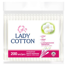 ватні палички Lady Cotton в поліет. пакеті 200шт.  89337  (50)