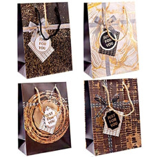 пакет подар. паперовий 31х40х12см. "Абстракція із золотом"  9719-L  (12/360)