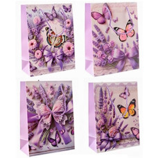 пакет подар. паперовий 31х40х12см. "Метелик в лаванді"  10227-L  (12/360)