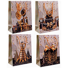 пакет подар. паперовий 31х40х12см. "Подарунок чорн.+золото"  5893-L  (12/360)