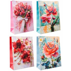 пакет подар. паперовий 31х40х12см. "Квіти"  4218-L  (12/360)