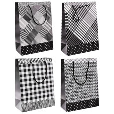 пакет подар. паперовий 31х40х12см. "Чорно-білий мікс"  10009-L  (12/360)