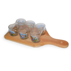 набір для горілки "Наливайко" 6 чарок на дер. дошці (коротка дошка)