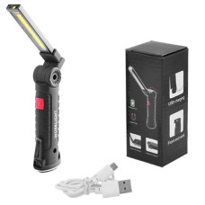 ліхтарик з Li-Ion акум., повор. 180*+180*, магніт, затиск, крюк, зар. microUSB   W51-SMD+COB