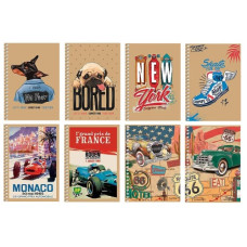 блокнот А6 80арк. на спіралі, крафт, ВД-лак, крем. блок без. лін. "Student" A6-SC-080-6027 (4/144)