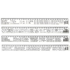 лінійка біла пласт. 30см. з формулами (алгебра/геометрія/фізика/тригонометрія)  (25/1000)