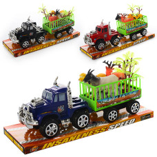 джип інерц. з причепом 28см., тваринки 3шт., в слюді 31,5х12х10,5см.  906-29  (60)