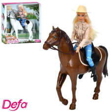 лялька DEFA шарнірна 29см. з конем 33см. в кор. 35х36х10см.  8466  (12)