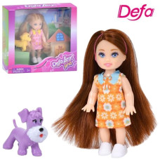 лялька DEFA 11см. з собачкою 5см. в кор. 15х14х4,5см.  8808  (48)