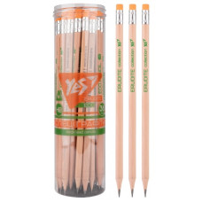 олівець чорнографітний YES Erudite ECO Pencil трикутний з гумкою в пл. тубі  280622  (36/432/1728)