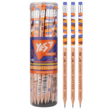 олівець чорнографітний YES Erudite Collection шестигранний з гумкою в пл. тубі  280621 (36/432/1728)