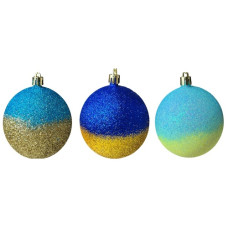 кульки ялинкові "нац. символіка блиск" 10см.  (3/90)