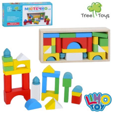 конструктор дерев`яний Містечко, будівельні блоки, в кор. 18х9х2,5см.  MD 0770  (50)