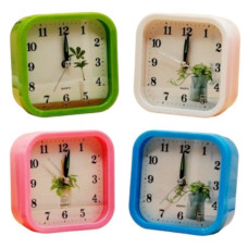 будильник пл. квадратний 10х10см., циферблат з візерунком  6607Z  (200)