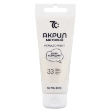 фарба акрилова Гамма (НВ) 7С біла перлина перламутрова в тубі 60мл.  7С50133  (1/4)