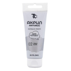 фарба акрилова Гамма (НВ) 7С срібло металік в тубі 60мл.  7С50102  (1/4)