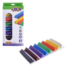 пластилін Zibi Kids Line трикутний м'який восковий з дод. каучуку  8кол./200гр.  ZB.6226  (12/96)