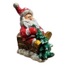 фігура гіпсова новорічна "Санта на вагончику"  6007