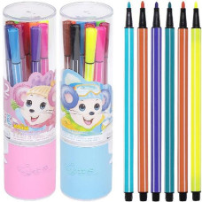 фломастери в пластиковому тубусі Mouse 12кол.  1662А-12  (160)