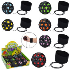 м`яч дитячий фомовий антигравітаційний 6,3см., на гумці, 12шт. в диспл. 26х7х21см.  MS 4898  (192)