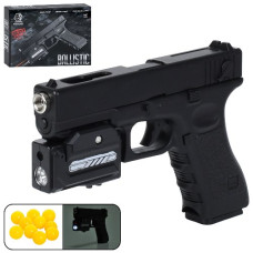 пістолет 20см., пластикові кулі, світло, лазер, на батар., в кор. 24х16,5х4см.  Q1B  (18)