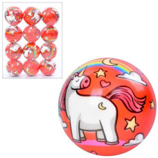 м`яч дитячий фомовий 6,3см. єдиноріг+веселка, 12шт. в кул.  MS 4048-5  (12/600)