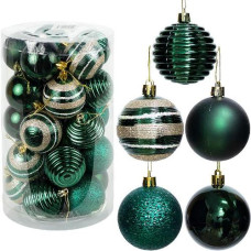 набір кульок ялинкових 6см. 25шт., смарагдовий  YH-9287/124012  (1/30)