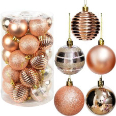 набір кульок ялинкових 6см. 25шт., рожеве золото  YH-9287/124017  (1/30)