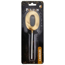 свічка для торту Pelican 3D 5см. золото цифра "0"  863200  (12)