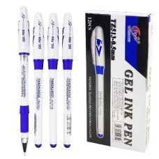 ручка Tianzhijao TZ-513 гелева синя (білий корпус)  (12/144/1728)