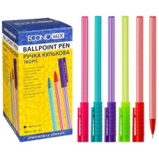 ручка Economix Tropic кульк. масл. синя 0,7мм.  Е10247  (50/1000)