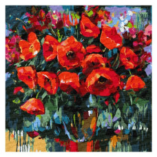 картина за номер. Ідейка 40х40см. "Макова ніжність"  КНО3231