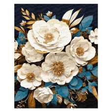 картина за номер. Ідейка 40х50см. "Біла симфонія" з фарбами металік  КНО3270