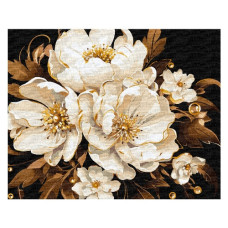 картина за номер. Ідейка 40х50см. "Біла ніжність" з фарбами металік  КНО3271