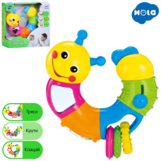 гра Весела гусениця 25см., рух. деталі, брязкальце, тріскачка, дзеркало, в кор. 18х18х6см. 9182 (72)