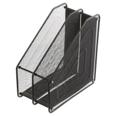 лоток Buromax для паперів металевий сітка вертикальний на 2 відділення чорний  ВМ.6263-01  (12)