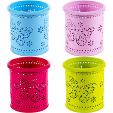 стакан для ручок J.Otten металевий Метелик. кольоровий мікс 9,5х8см.  3548  (12/96)