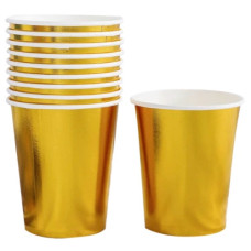 набір стаканів картонних Pelican "Золотий глянець" 10шт.  871419