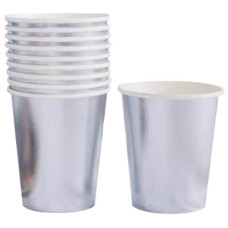 набір стаканів картонних Pelican "Срібний глянець" 10шт.  871420