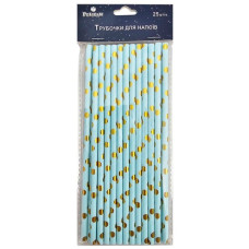 трубочки для напоїв Pelican "Блакитні із золотом" набір 25шт.  871523