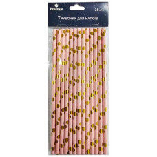 трубочки для напоїв Pelican "Рожеві із золотом" набір 25шт.  871524